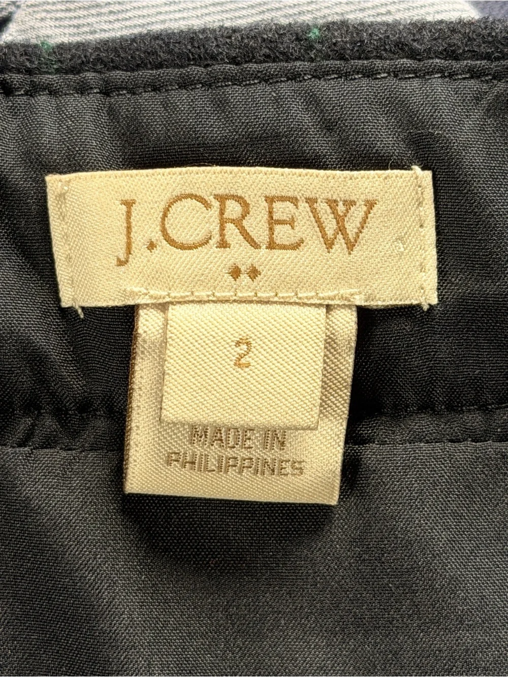 J. Crew Navy Mini Skirt with Green Windowpane